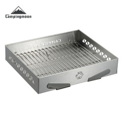 Outdoor Stainless Steel Fire Pit, Camping BBQ Fire Rack, Portable Foldable Fire Stove for Heating & Camping MT-6-LT