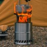 Portable Stainless Steel Round Wood Burning Stove, Outdoor Camping Picnic Stove, Charcoal & Solid Alcohol Stove (Small Size)