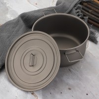 Pure Titanium Outdoor Cookware Set, Frying Pan, Camping Cooking Combination Utensils, Foldable Lightweight Portable Soup Pot, Cooking Pot Set