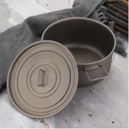 Pure Titanium Outdoor Cookware Set, Frying Pan, Camping Cooking Combination Utensils, Foldable Lightweight Portable Soup Pot, Cooking Pot Set