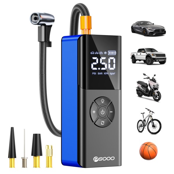Wireless Portable Car Air Compressor, Digital Display Tire Inflator, High Power 22-Cylinder Air Pump for Vehicles