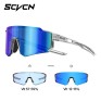 Cycling Photochromic Colorful Sunglasses, Professional Running Glasses for Men & Women, Outdoor Sports Mountain Bike Windproof Goggles